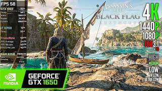 GTX 1650 | Assassins Creed Black Flag Resynced - 4K, 1440p, 1080p, FSR 3.1 + FG - High, Med, Low...