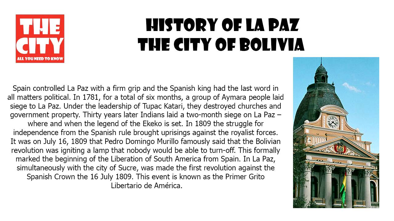 History of LA PAZ , The city of Bolivia YouTube