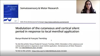 Ranya Khaleel - University of Ottawa - Effects of menthol application on the skin
