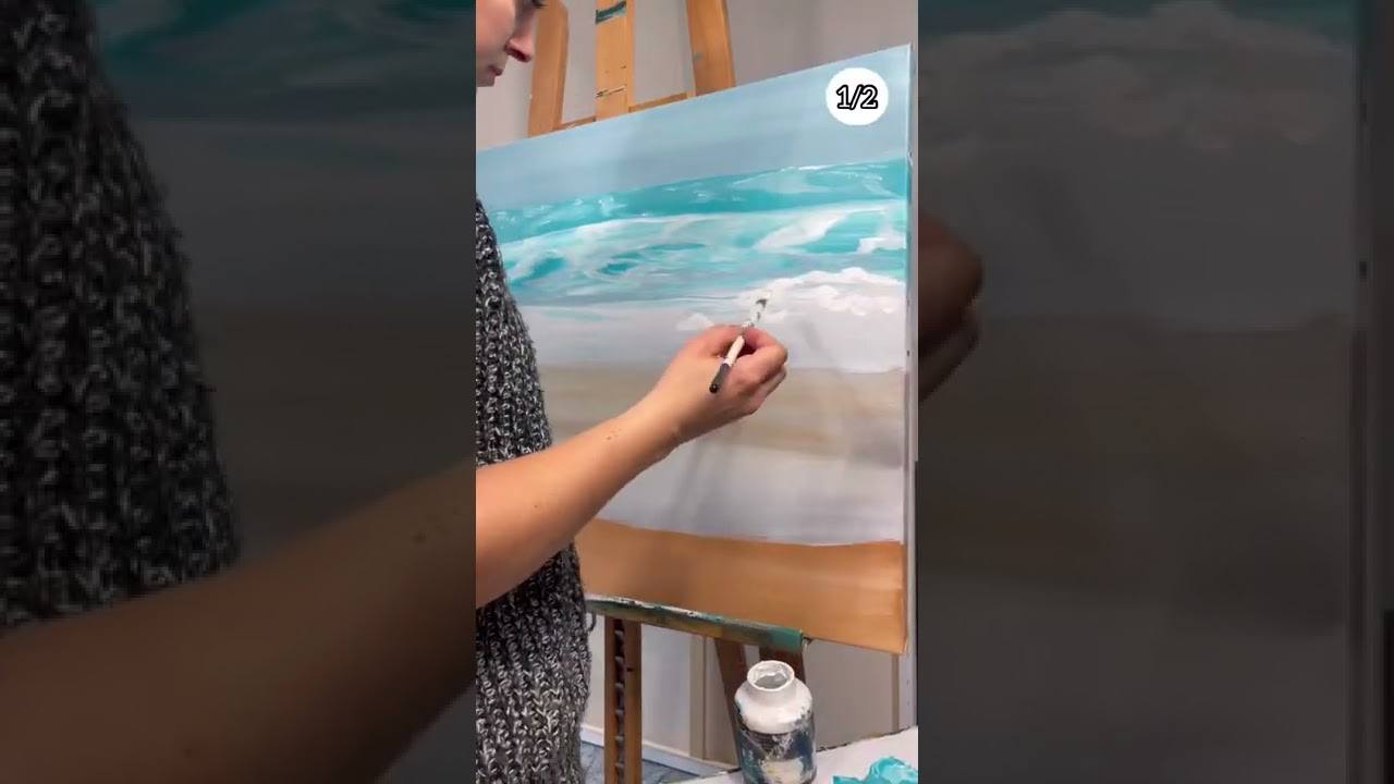 Painting a foamy wave 🌊 tutorials coming up soon 🙌 