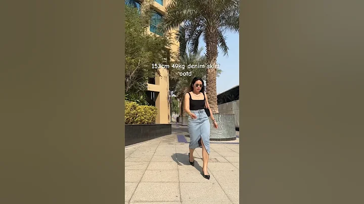 Short girls can wear denim midi skirt too without looking like you’ve been stomped #ootd #outfitidea