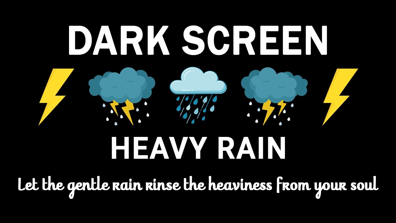 Steady Rain and Soft Thunder | BLACK SCREEN | Relaxing Sleep Audio