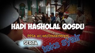 Syarofal Anam Palembang, Hadi Hasholal Qosdu oleh PPSA Al-Muthmainnah. Masjid Agung SMB JW 22-1-2022