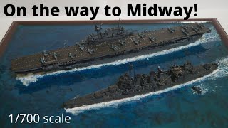 1700 Diorama Battle Of Midway uss Enterprise U0026 Uss Minneapolis