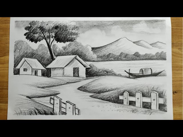easy oil pastel scenery drawing for beginners /step by step, how to draw  village scenery, | Drawing scenery, Beautiful scenery drawing, Watercolor  scenery