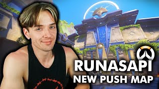 First Look - New Overwatch 2 Push Map Runasapi (Home of Hero Illari)