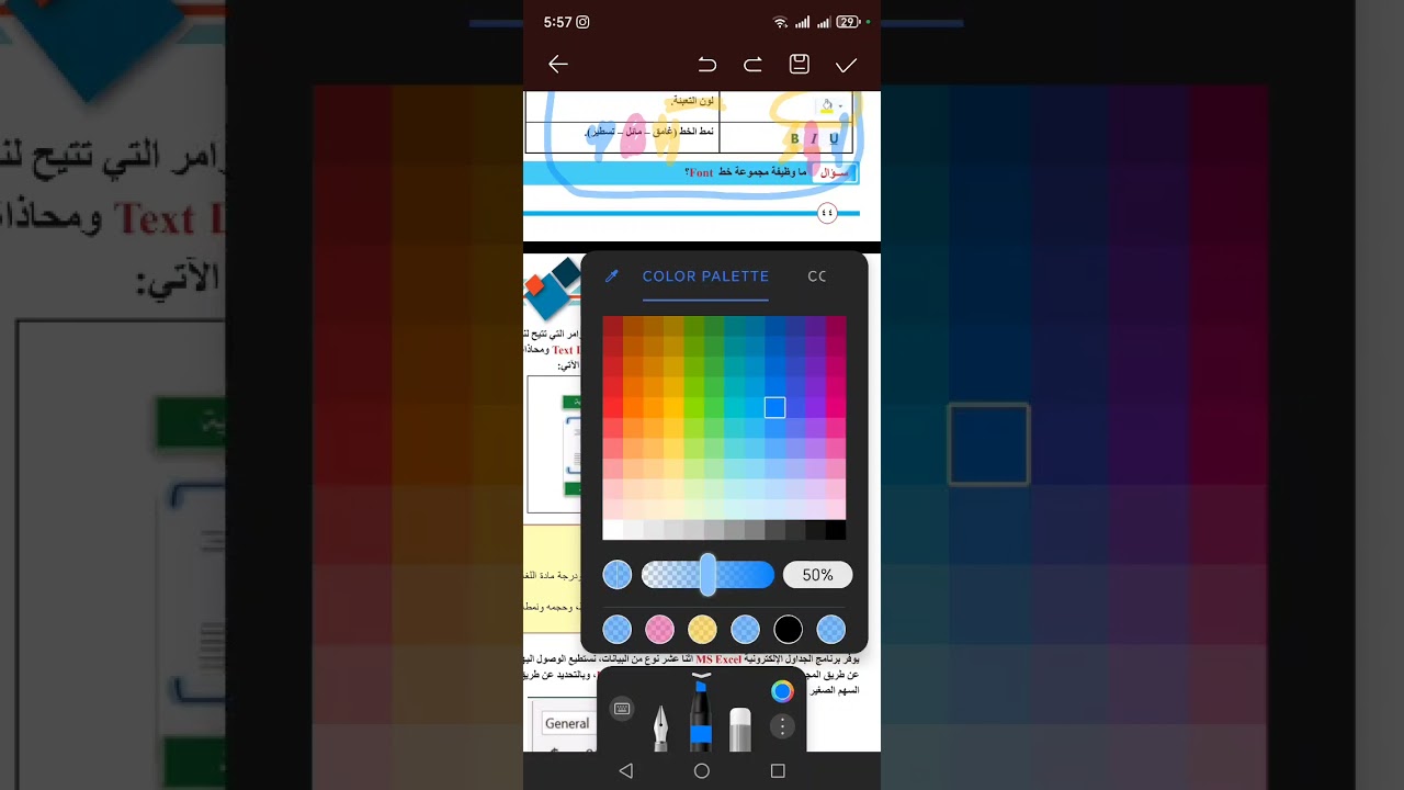 الوحدة الثانية الفصل الثاني الدرس الأول تنسيق البيانات وانواعها  الاكسل الخامس الاعدادي 