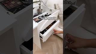 Not enough space for both a makeup vanity table and a nightstand? Check this smart vanity set!