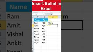 How to Add Bullets in Excel #excel #bullet #shortvideo #shorts #tips #tricks #exceltutorial
