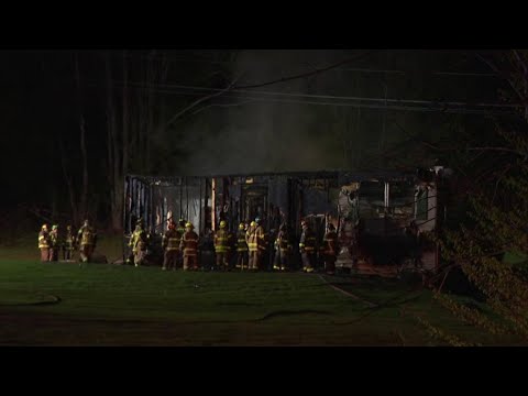 Flames destroy home in Silver Lake Township - YouTube