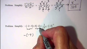 Simplifying expressions with positive negative and zero exponents