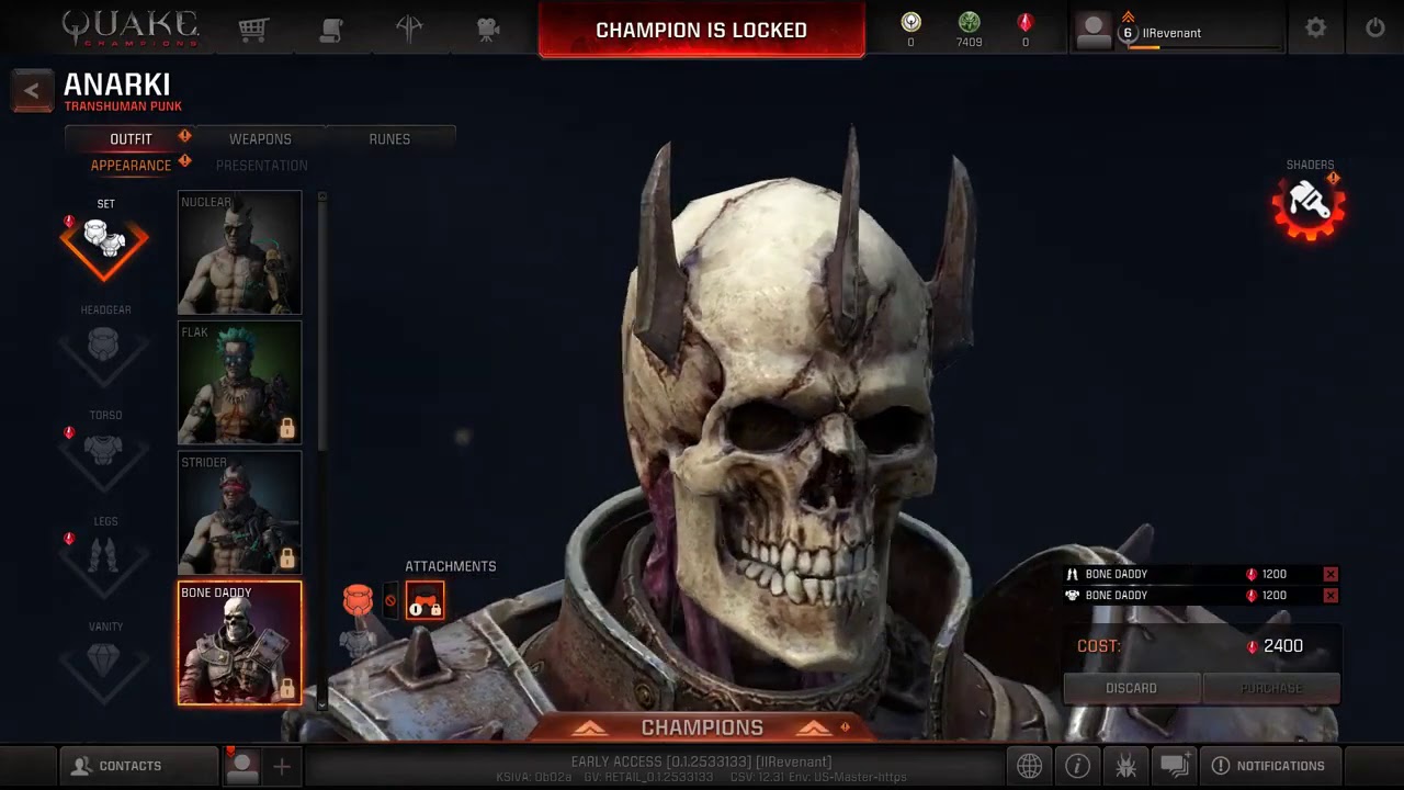 Quake Champions - Anarki - A Closer Look (New Skins, Attachments... Early Access)