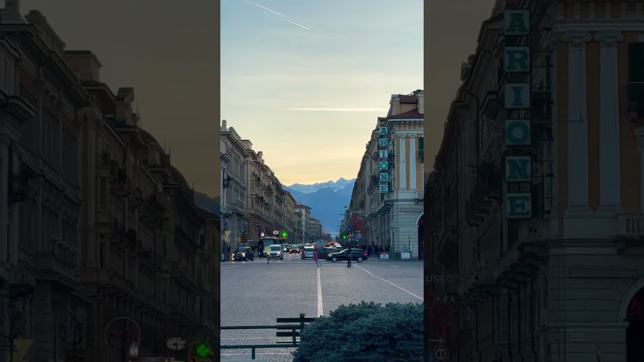 November dusk in #Cuneo 🏔️ #piemonte #italy #alps
