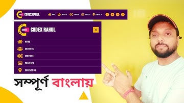 How To Create Responsive Navigation Bar Using HTML CSS  JavaScript | Responsive Navbar in Bangla