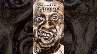 Teeth aren’t hard -you’ve been lied to. #monochromepainting #portraitfeed #teeth #drawingteeth
