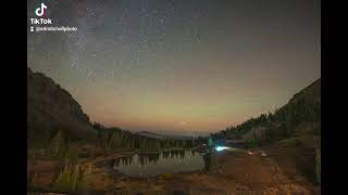 Night Sky Over D Basinalta Lakes, Colorado - Draconid Meteor Shower