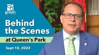 Behind the Scenes at Queens Park - Sept 10, 2022
Mike Schreiner talks about whats happening at Queens Park in these weekly updates videos. Follow us on YouTube to see Mike in action, holding the government accountable and asking the tough questions.
Focus of this week:
1) Speaking out against the Strong Mayors bill
2) Highway 413 is an environmental disaster
3) Supporting action against gun violence
FOLLOW US:
Support the Ontario Greens mission in creating a Greener, more caring Ontario by following us online!
Website: https://gpo.ca/
Twitter: https://twitter.com/OntarioGreens
Facebook: https://www.facebook.com/GreenPartyOntario/
Instagram: https://www.instagram.com/greenpartyofontario/
Mikes Twitter: https://twitter.com/MikeSchreiner
Mikes Facebook: https://www.facebook.com/mike.schreiner
Mikes Instagram: https://www.instagram.com/mikeschreinergpo/
Green Party of Ontario
#StopThe413 #onpoli Behind the Scenes at Queens Park - Sept 10, 2022