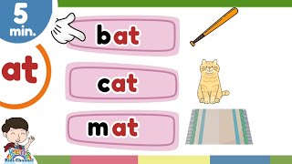CVC Words | at Family | Short Vowel a | Learn to Read | Reading Phonics for Kids
