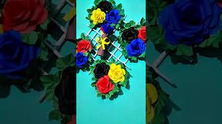 DIY Rose Paper Flower Wall Decoration | Simple Paper Craft #rosewallhanging #wallmate #diy #craft 🌹