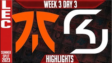FNC vs SK Highlights | LEC Summer 2023 W3D2 | Fnatic vs SK Gaming