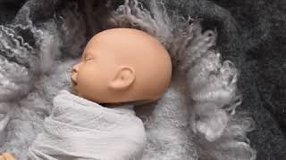 SILVER GREY FELTED SET DEMO video, Newborn Photography Props , Ababa Baby Props Demo video Grey3