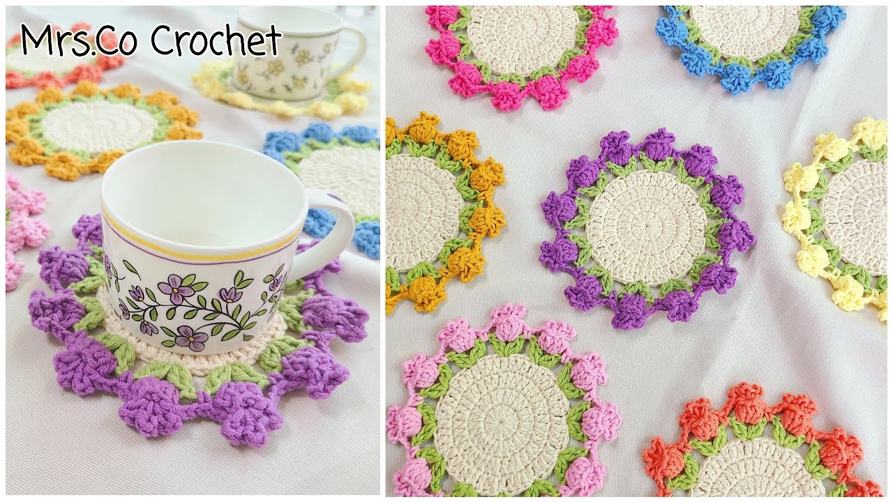 비밀의 화원 티코스터 🌸코바늘 티매트 tea coaster 🌿