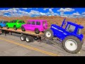 Flatbed Truck Mcqueen | Transportation with Truck - Pothole vs Car #11 - BeamNG.Drive