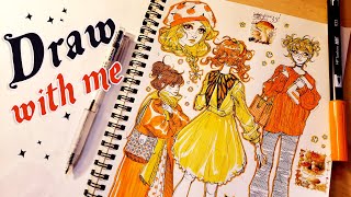 ✿ SKETCHBOOK SESSION // filling a page with cute girls using a ballpoint pen and markers