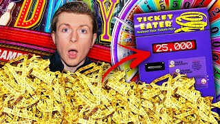 I Won 25,000 Tickets at the BIGGEST Arcade!!!