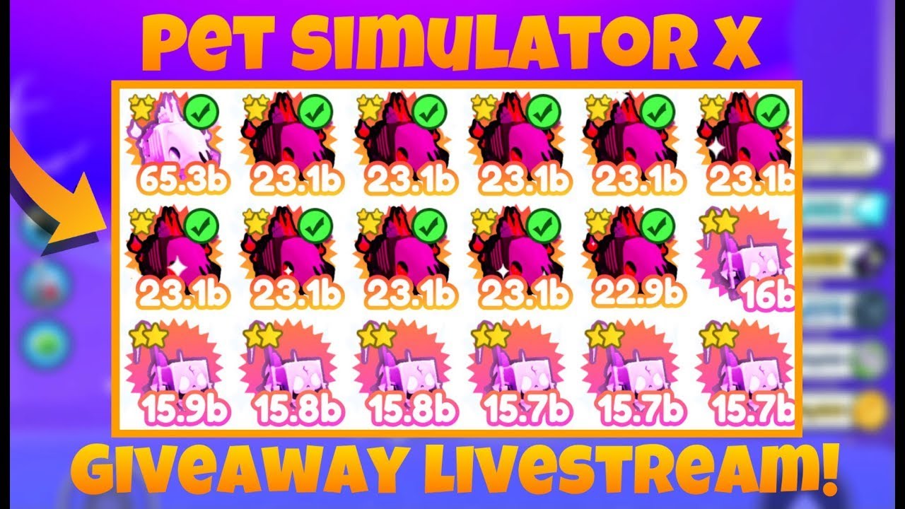 pet simulator x giveaways every 20 subs! YouTube