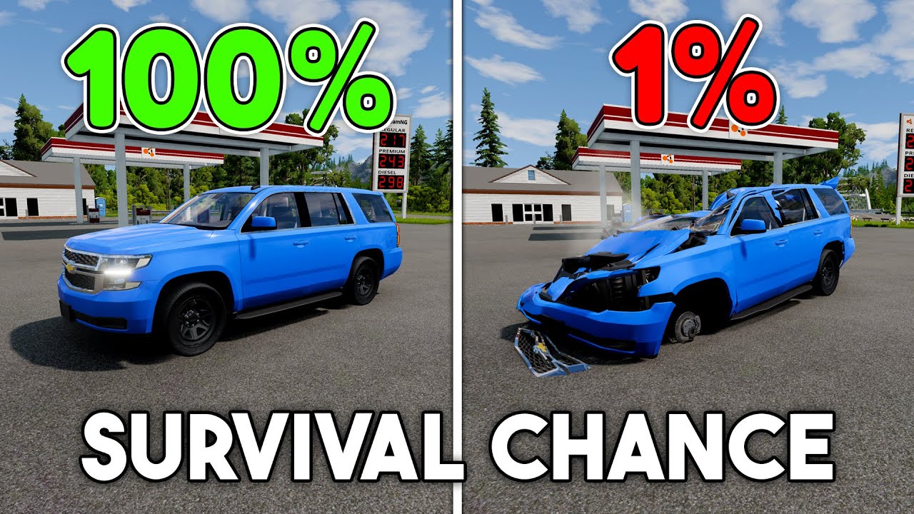17 Minutes of Realistic Crashes | BeamNG.drive Survival Chance Test