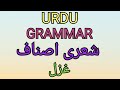   شعری اصناف غزل      