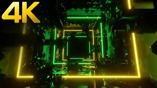 9 Hour - VJ LOOP NEON Green Light Tunnel Abstract Background- windows 11- Motion 4k Screensaver