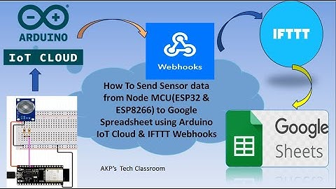 Send Data from esp8266(NodeMCU)  to Google Sheets  using Arduino IoT Cloud  and IFTTT Webhooks