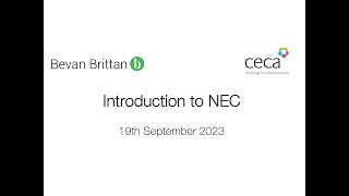 Introduction to NEC - CECA & Bevan Brittan webinar