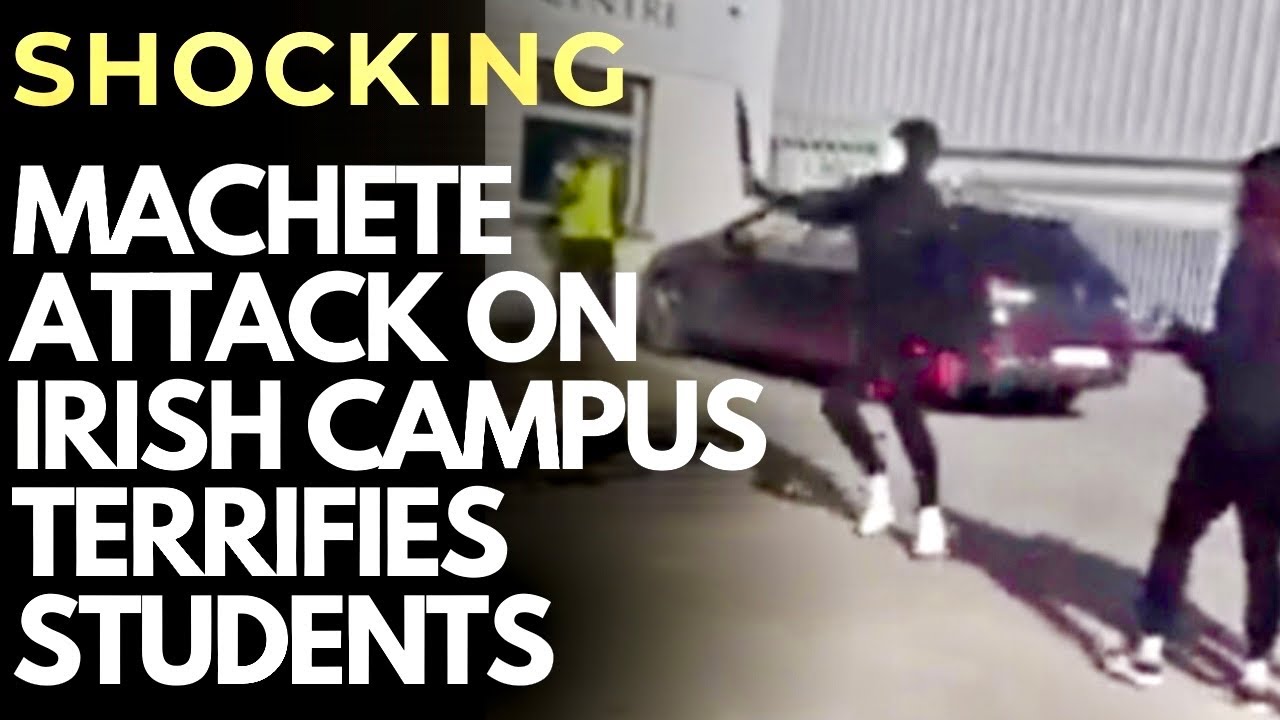 ИРЛАНДИЯ — НАПАДЕНИЕ С ПРИМЕНЕНИЕМ МАЧЕТЕ В ТРАЛИ — НАПАДЕНИЕ НА ПЕРЕПУГАННЫХ СТУДЕНТОВ; КАМПУС З...