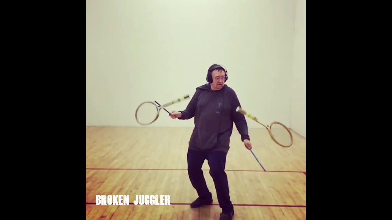 Juggling with double Tennis Rackets Broken Juggler Michael Rayner YouTube