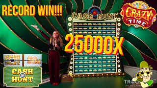 25000X CRAZY TIME NEW RECORD WIN!!🤑 25000X CASH HUNT!! screenshot 4