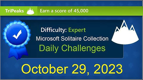 Microsoft Solitaire Collection: TriPeaks - Expert - October 29, 2023