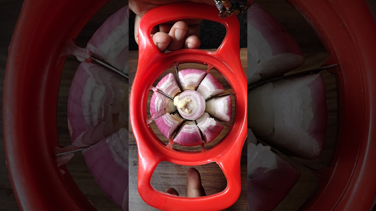 Cutting Onion with Apple 🍎 Cutter tool 