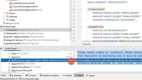 How to fixed Please remove usages of jcenter() Maven repository from your build scripts,(Offline)