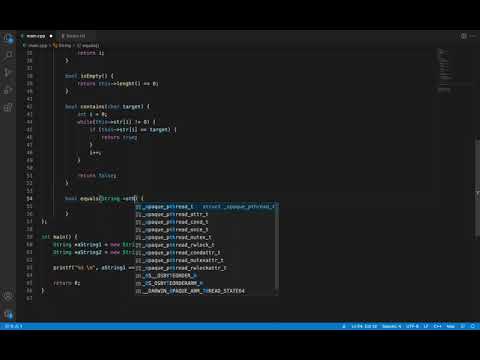 [C/C++ video 54] String değişkenine equals() methodunu ekledik