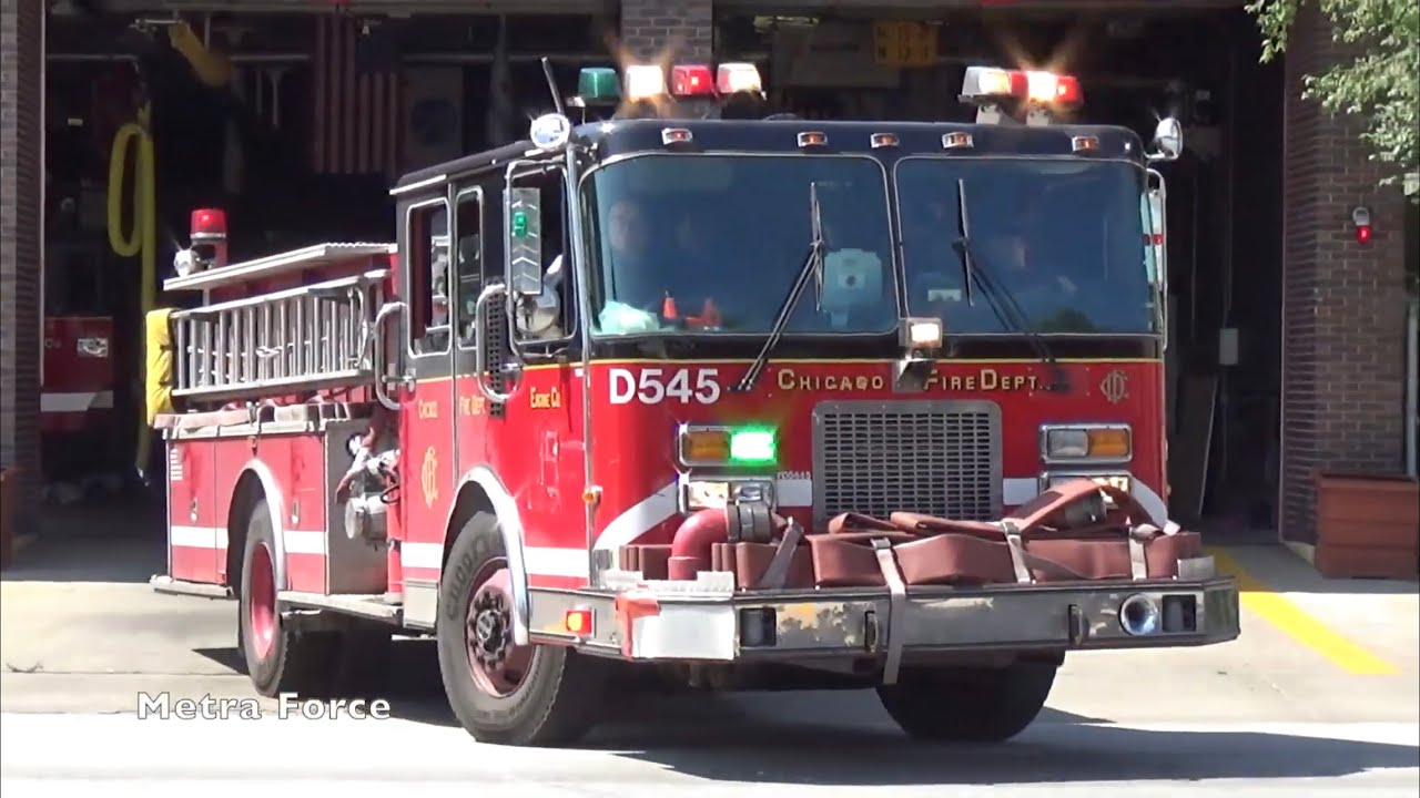 Chicago Fire Dept Engine 72 (Spare D545) Responding 2x - YouTube