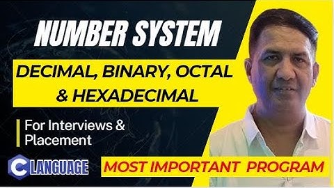Number System(Decimal,Binary,Octal & Hexadecimal) Program in C Language | TCS | Infosys | Placement