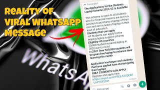 Be Aware of Viral WhatsApp Message for The Students Laptop Scheme 2021/22