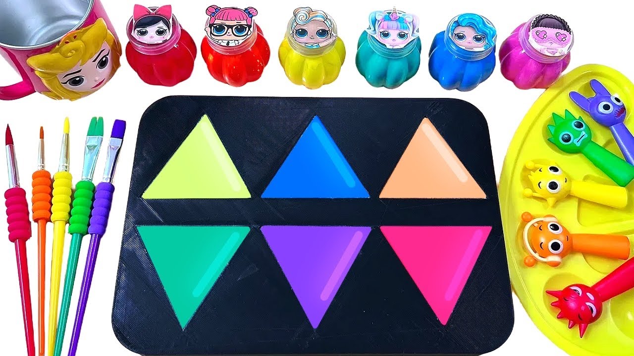 [ASMR] How To DIY Make 6 Rainbow Triangle Shapes Filled With Glitter ...