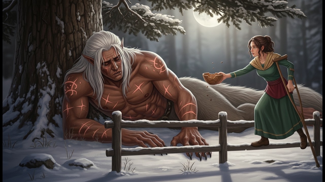 Eine Verkrüppelte Omega Gab Einem Verhungernden Wolf Ihr Letztes Mahl — Er War Der Uralte Lykangott