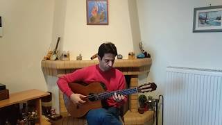 Video thumbnail of "Se kainourgia varka mpika (trad. Greek) - microtonal classical guitar"