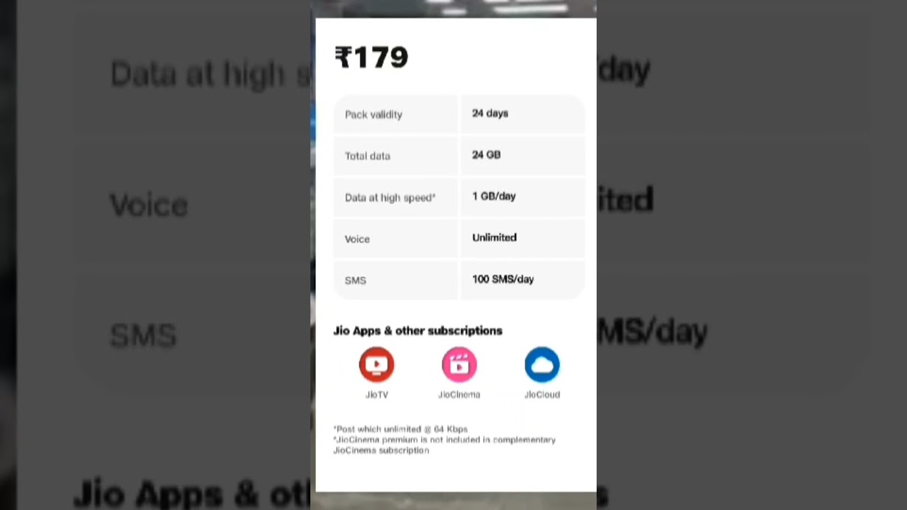 jio recharge 179 jio recharge plan 4G
