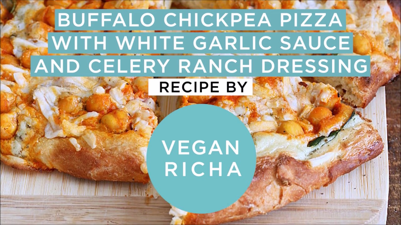 Buffalo Chickpea Pizza with Celery Ranch - VeganRicha.com